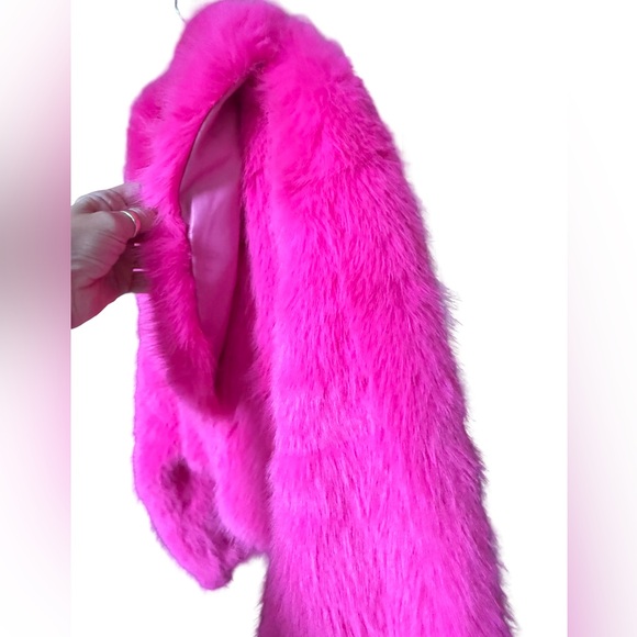 AKIRA NWT Stunning Hot Pink Faux Fur Long Sleeve Lined Teddy Jacket (0721) - Picture 6 of 12